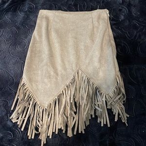 Wild and Classy Grey fringe skirt